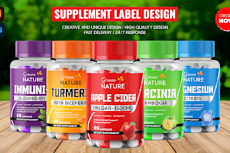 do product label design, supplement label and product label packaging