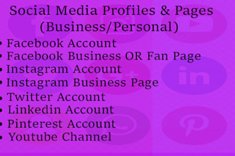 set up your social media account and pages