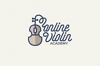 design unique online violin academy logo