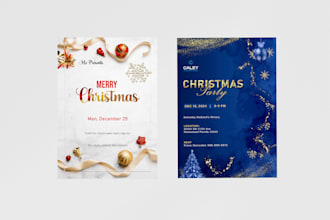 design christmas, new year event flyers within 4 hours