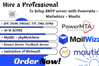 setup SMTP server with mautic and mailwizz and powermta