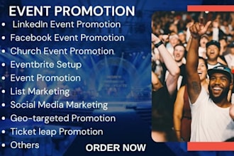 successful event promotion, linkedin event, church event, facebook event