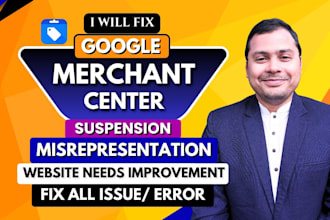 fix google merchant center suspension misrepresentation, gmc