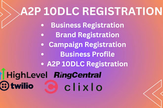 register a2p 10dlc on twilio and gohighlevel