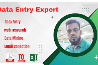 do data entry, typing, email collection and web research