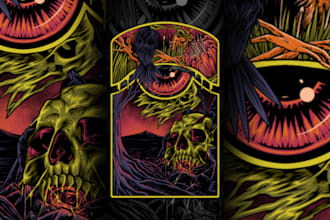 draw illustrated design for merchandise, event, poster, etc