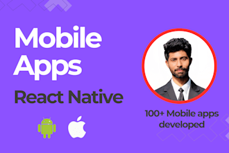 do ios and android mobile app development as a react native developer