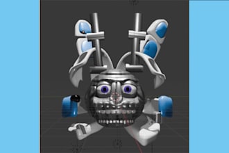 3d model fnaf inspired animatronic game characters