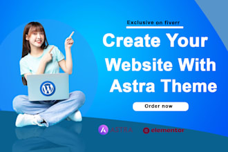 create website with astra theme and customization