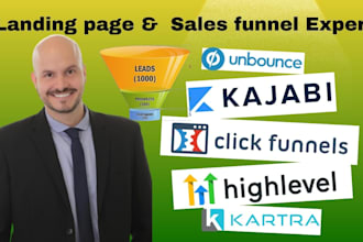 create kajabi website unbounce landing page kartra funnel ghl course setup
