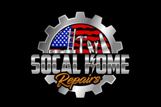 make artistic home repair logo with satisfaction guaranteed