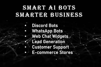 create discord bots, whatsapp bots, and web chat widgets