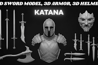 3d cosplay weapons 3d sword design armor 3d props axe dagger knives 3d printing