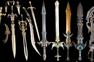 3d cosplay weapons 3d sword design armor 3d props axe dagger knives 3d printing