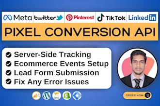 fix meta pixel, tiktok pixel, twitter pixel, linkedin, pinterest conversion api
