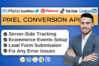 fix meta pixel, tiktok pixel, twitter pixel, pinterest pixel conversion api