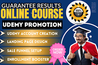 boost udemy course promotion, udemy online course marketing, thinkific, kajabi