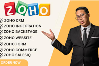 zoho crm, zoho commerce, zoho sites books, zoho voice assistant, zoho automation