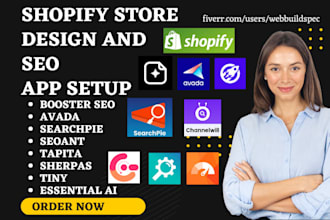 setup shopify SEO booster avada searchpie ant tapita sherpas tiny essential ai