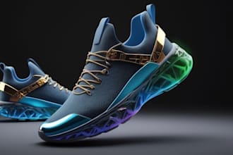 make 3d footwear vfx model 3d sneaker, shoe design for second life and printing