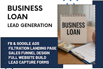 generate business loan leads business funding landing page and website
