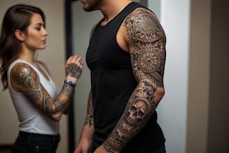 create custom tattoo design, full tattoo sleeve