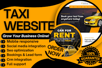 design taxi booking limousine chauffeur car rental auto dealership car website