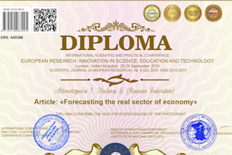 design custom award, ged, gift, diploma certificate or certificate template