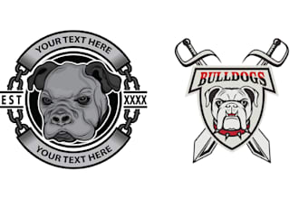create amazing retro bulldog pitbull logo