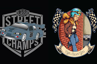 make custom classic skull helmet racing car logo