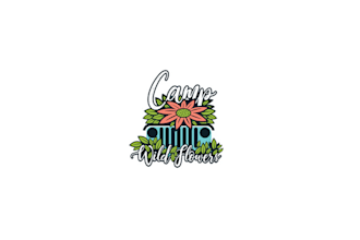 make powerful genuine camp wild flowers logo