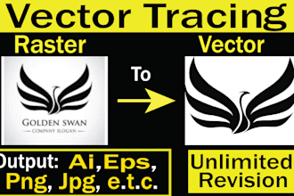 do vector tracing , redraw logo to ai,eps,svg,png,pdf