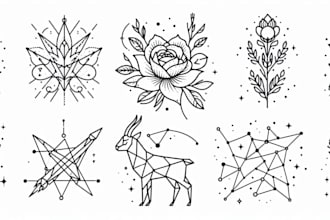 make a minimalist lineart tattoo design or illustration