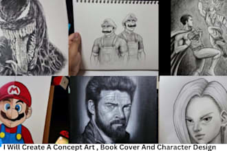 draw comic book illustration, line art storyboard, superhero character design