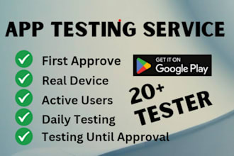 provide you 20 people to test your application on google play closed test
