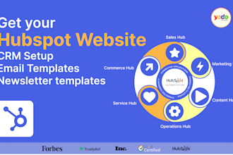 build hubspot website, landing page, email templates