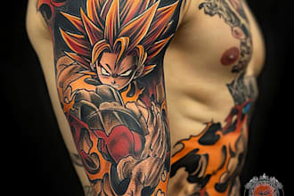 make your dream custom anime tattoo sleeve