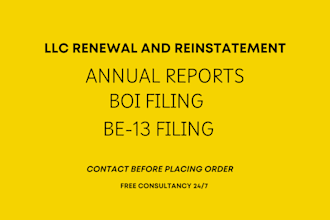renew, reinstate your llc, file annual report, boi and be13 survey exemption