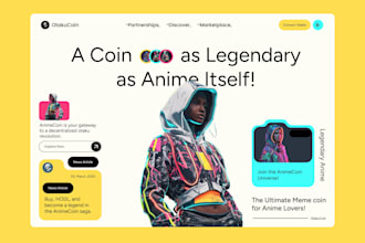 design responsive crypto website, crypto landing page, memecoin website