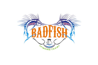 make prevailing bad fish fishing team logo