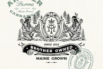 design hand drawn badge illustration vintage logo for you