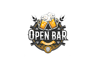 make satisfying craft beer tavern wine restaurant logo