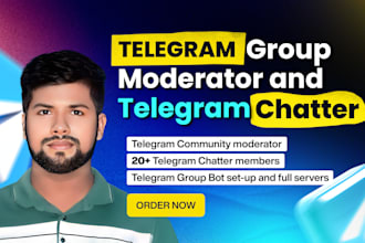 be your telegram moderator with 20 chatters in your crypto group