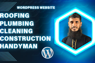 create roofing, construction, handyman, cleaning, plumbing wordpress website