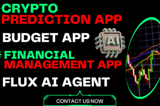 develop crypto ai trading prediction bot app, flux ai  agent, buxfer, khatabook