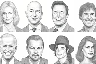 draw a hedcut wsj style portrait from a photo