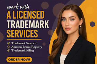 help you with trademark registration in the USA, UK, eu, or canada