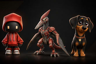 create high quality 3d anime figurine, toy, and action figure for printing