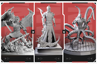 create a high quality 3d printable character statue or action figure stl