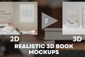 create realistic 3d book mockups using your 2d cover design